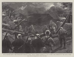 Levantamiento en la Frontera India, con la Brigada de Westmacott en Tirah, los 3º Gurkhas partiendo a las 4 AM para tomar una Colina al Noreste del Campamento en Bagh de William Barnes Wollen